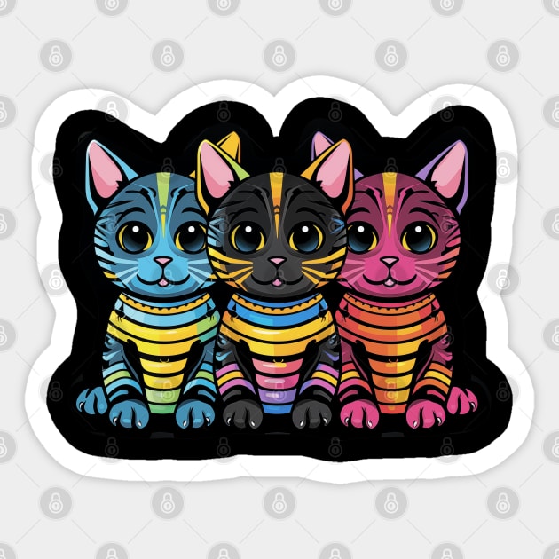 Picture with cats, funny art illustration. Sticker by Art KateDav